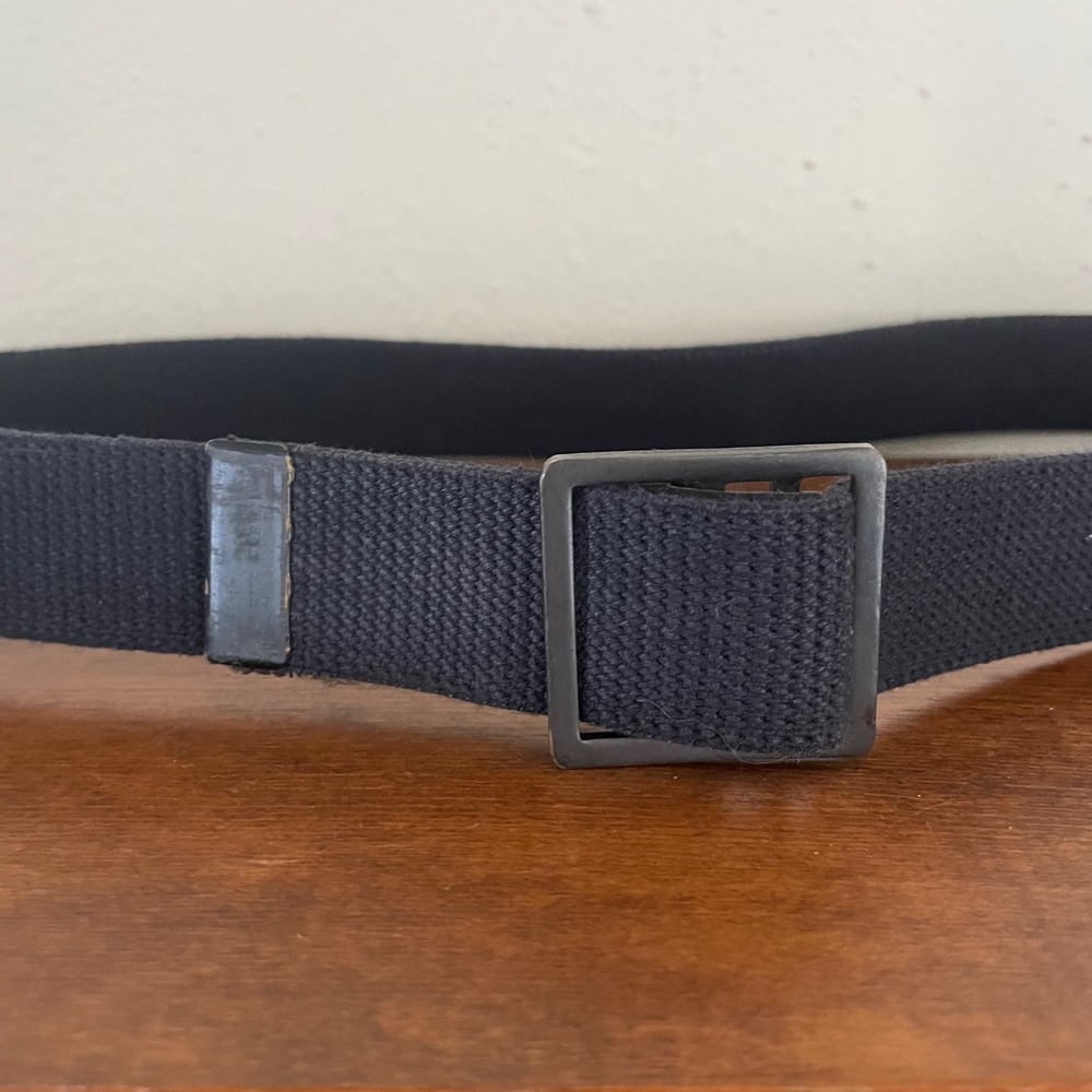 Webbed Canvas Belt Army Military Black Metal Clasp 41" total length Gorpcoreβ